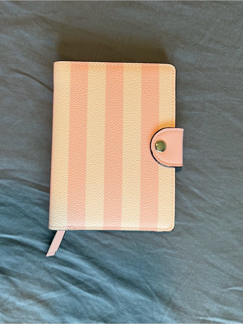 Victoria's Secret Pink Striped Snap passport cover with card slots